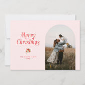 Minimalistisch Pink Arch Frohe Weihnachten Foto (Vorderseite)