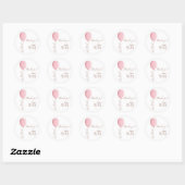 Minimalistisch Pink Ballon Oh Girl Baby Dusche Runder Aufkleber (Blatt)