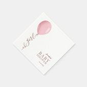 Minimalistisch Pink Ballon Oh Girl Baby Dusche Serviette (Ecke)