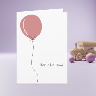 Minimalistisch Pink Balloon Gruß zum Geburtstag Gr Karte