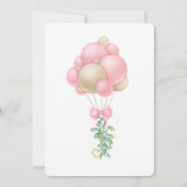 Minimalistisch Pink Balloons Babydusche Einladung (Rückseite)