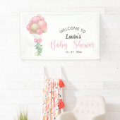 Minimalistisch Pink Balloons Girl Baby Dusche Banner (Insitu)