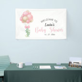 Minimalistisch Pink Balloons Girl Baby Dusche Banner (Messeveranstaltung)