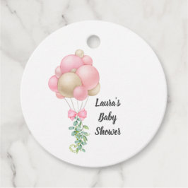 Minimalistisch Pink Balloons Girl Baby Dusche Geschenkanhänger