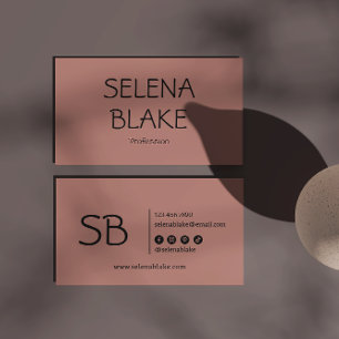 Minimalistisch Pink Boho   Trendy Retro Chic Visitenkarte