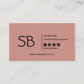 Minimalistisch Pink Boho | Trendy Retro Chic Visitenkarte (Rückseite)