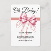 Minimalistisch Pink Bow Baby Dusche Begleitkarte (Vorderseite)