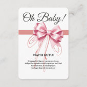 Minimalistisch Pink Bow Baby Dusche Begleitkarte (Vorderseite)