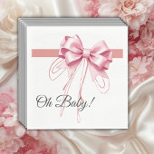 Minimalistisch Pink Bow Baby Dusche Serviette