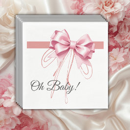 Minimalistisch Pink Bow Baby Dusche Serviette