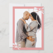 Minimalistisch Pink BOW Tiny Human Shindig Baby Du Einladung (Rückseite)