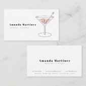 Minimalistisch Pink Cocktail Barkeeper Mixologe Visitenkarte (Vorne/Hinten)