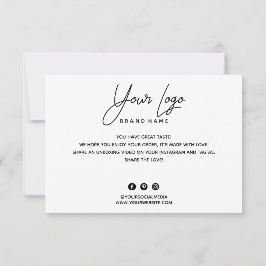 Minimalistisch Pink Danke Business Card (Rückseite)