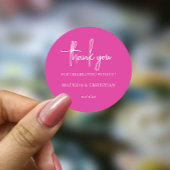 Minimalistisch Pink Fuchsia Wedding Runder Aufkleber