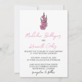 Minimalistisch Pink Gladiolus Wedding Einladung (Vorderseite)