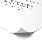 Minimalistisch Pink Green Orange Grey Floral Poster (Ecke)