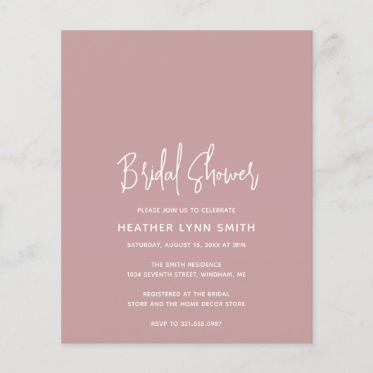 Minimalistisch Pink Modernes Budget Brautparty lad (Vorderseite)