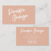 Minimalistisch Pink Neutral Boho Chic Modern Trend Visitenkarte (Vorne/Hinten)