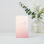 Minimalistisch Pink Ombre Beauty Salon Visitenkarte (Stehend Vorderseite)