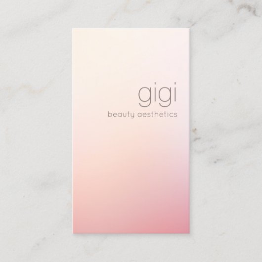 Minimalistisch Pink Ombre Beauty Salon Visitenkarte (Vorderseite)