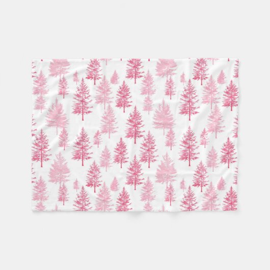 Minimalistisch Pink Pine Trees Fleece Blanket (Vorderseite (Horizontal))