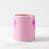 Minimalistisch Pink Ribbon y2k Coqeutte Ästhetisch Zweifarbige Tasse (Mittel)