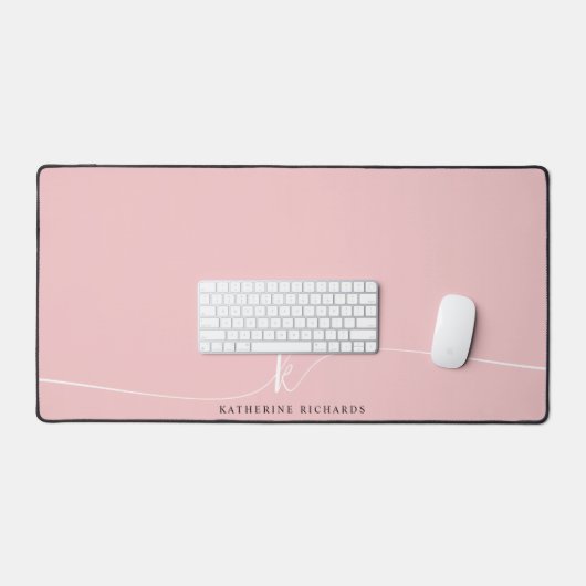 Minimalistisch-Pink-Script-Kalligraphie Schreibtischunterlage (Tastatur & Maus)