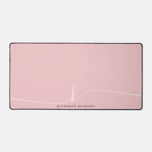 Minimalistisch-Pink-Script-Kalligraphie Schreibtischunterlage (Vorderseite)