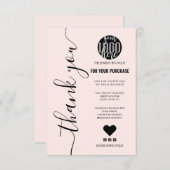 Minimalistisch Pink Signature Script Order Vielen  Dankeskarte (Vorne/Hinten)