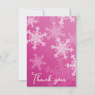 Minimalistisch Pink Snowflakes Babydusche Danke