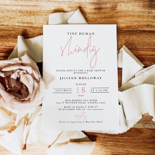 Minimalistisch Pink Tiny Baby Dusche Einladung