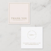 Minimalistisch Pink Vielen Dank Logo Square Busine Quadratische Visitenkarte (Vorne/Hinten)