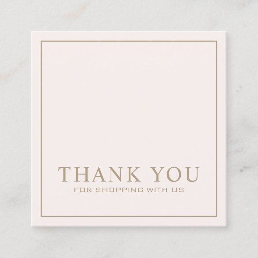 Minimalistisch Pink Vielen Dank Logo Square Busine Quadratische Visitenkarte (Vorderseite)