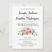 Minimalistisch Pink Wasserfarbe Rose Bouquet Ankündigung (Vorderseite)