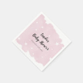 Minimalistisch Pink Watercolor Kinderdusche Serviette (Ecke)
