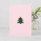 Minimalistisch Pink Weihnachtsbaumkarte Einladung (Stehend Vorderseite)