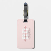 Minimalistisch Pink, weiß Gepäckanhänger (Rückseite vertikal)