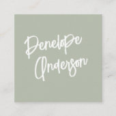 Minimalistisch Pistachio Green Neutral Boho Modern Quadratische Visitenkarte (Vorderseite)