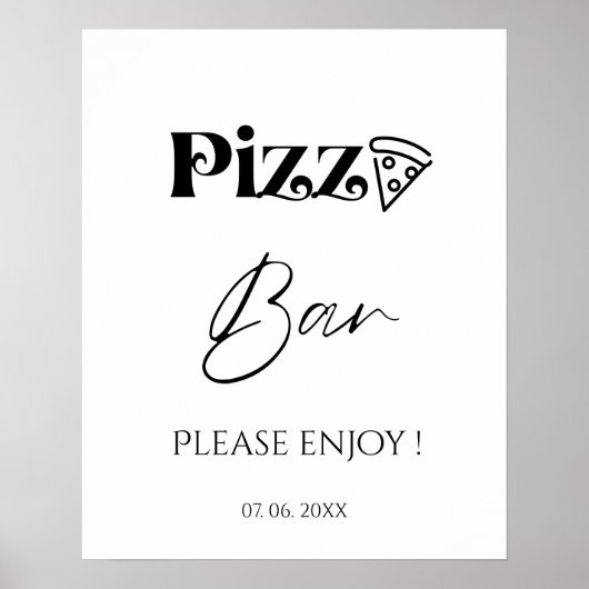 Minimalistisch Pizza Bar Signieren Pizza Probe Din Poster (Vorne)