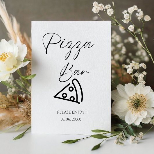 Minimalistisch Pizza Bar Signieren Pizza Probe Din Sockelschild