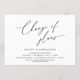 Minimalistisch, Planänderung, Hochzeit verschoben Einladung