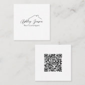 Minimalistisch | Platz | QR-Code Quadratische Visitenkarte (Vorne/Hinten)