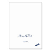 Minimalistisch | Platzkarten für Blue Veggie Meal  Tischnummer (Vorderseite)