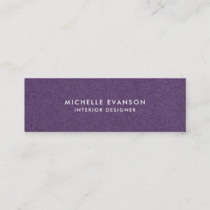 Minimalistisch Plum Lila Leinen Einfach Mini Visitenkarte