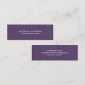Minimalistisch Plum Lila Leinen Einfach Mini Visitenkarte (Vorne/Hinten)