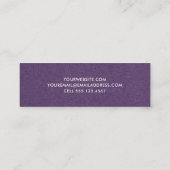Minimalistisch Plum Lila Leinen Einfach Mini Visitenkarte (Rückseite)