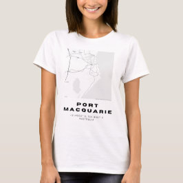 Minimalistisch Port Macquarie Karte mit Koordinate T-Shirt