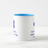 Minimalistisch Positive Vibes Floral Blue Evil Eye Tasse (Zentrum)