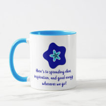 Minimalistisch Positive Vibes Floral Blue Evil Eye