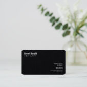 Minimalistisch Premium Black Modern Custom Visitenkarte (Stehend Vorderseite)